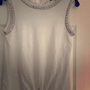 Sleeveless white top